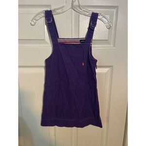 Ralph Lauren Purple Corduroy Jumper Dress Girl's Size‎ 6 Pony Logo